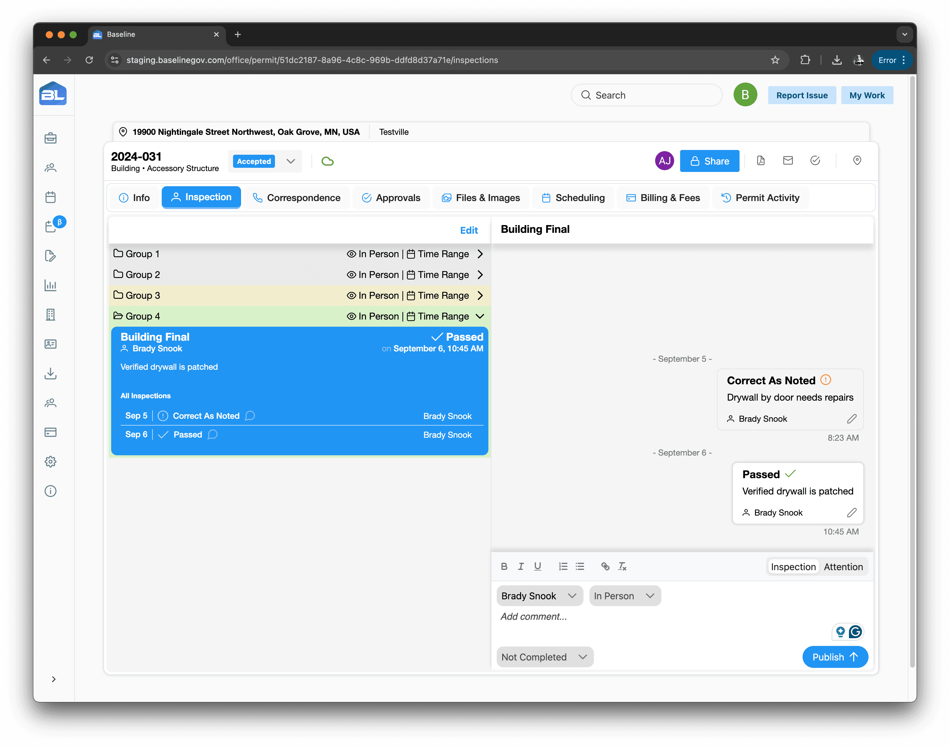 Screenshot of Baseline Permits