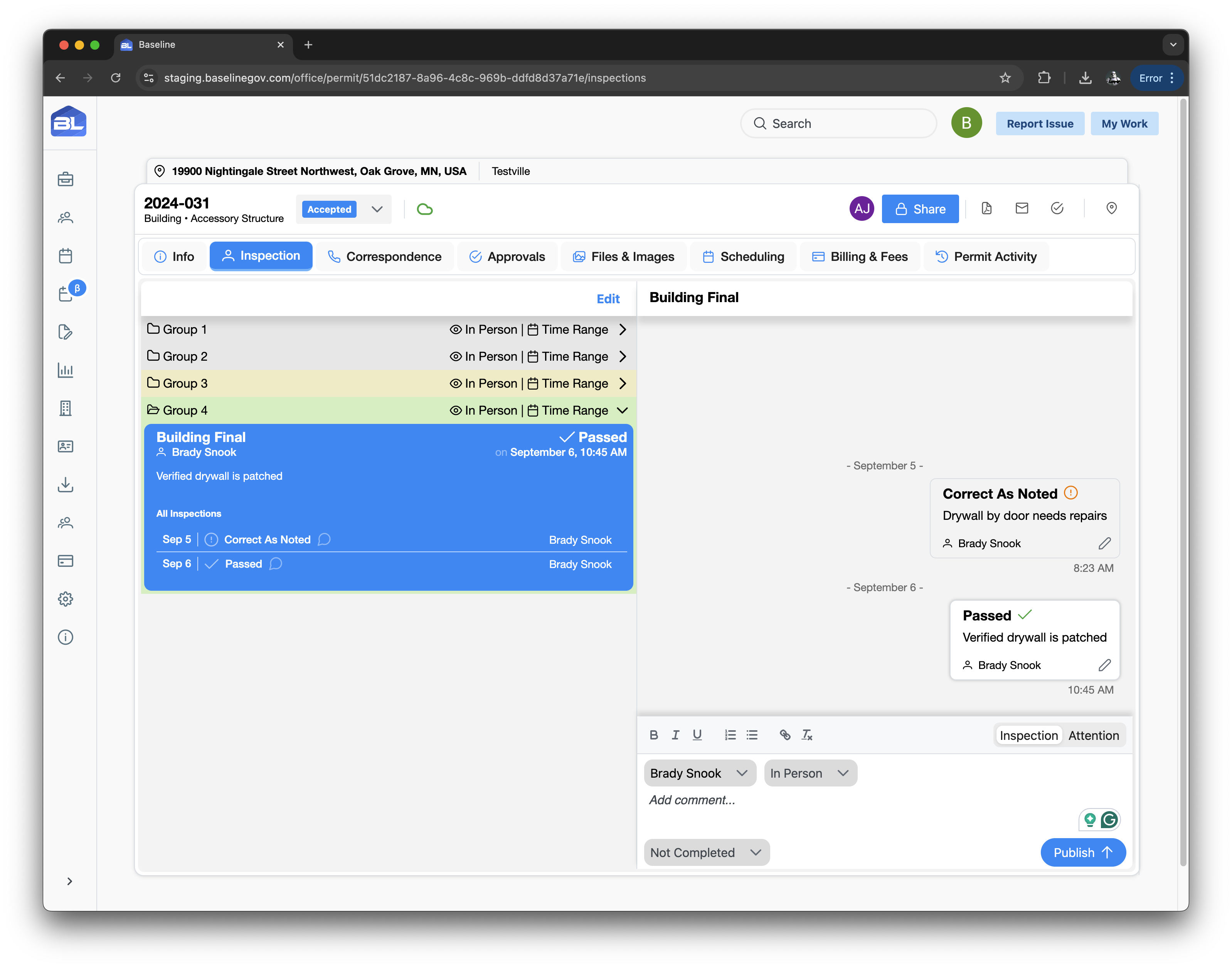 Screenshot of Baseline Permits